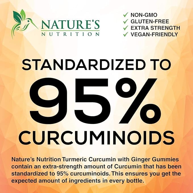 Turmeric Curcumin Gummies - Peach, 60 Gummies