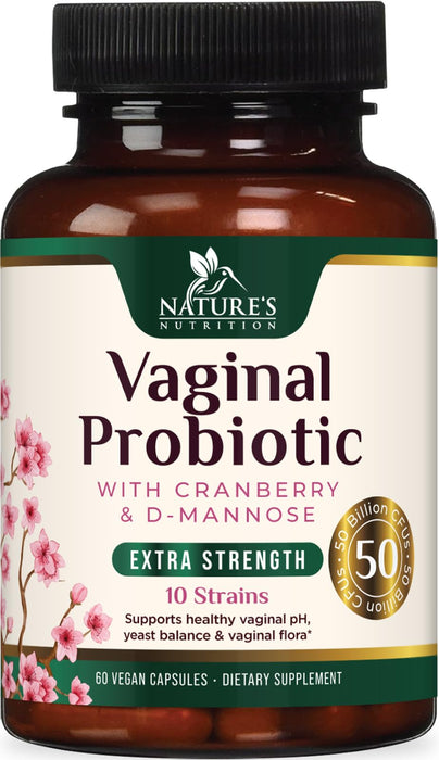 Vaginal Probiotic + Cranberry & Prebiotics 50 Billion CFU - 60 Capsules