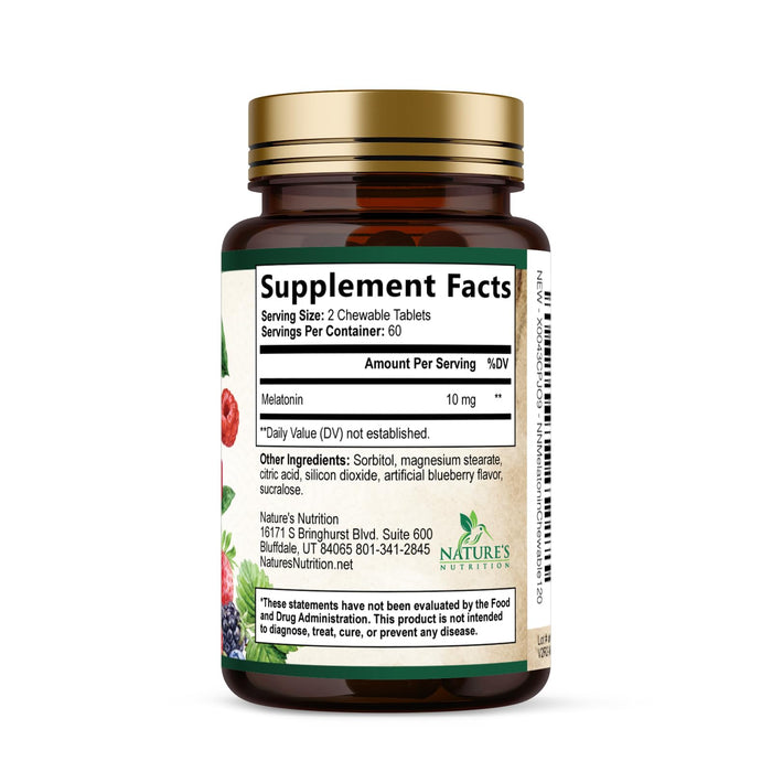 Melatonin 10 mg Fast Dissolve, Melatonin Supplements for Restful Sleep, Natural Sleep Support Supplement for Adults, Extra Strength Strawberry-Flavored Tablets, Sugar Free, 120 Tablets, 120 Day Supply