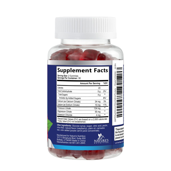 Electrolyte Gummies - Raspberry, 60 Gummies