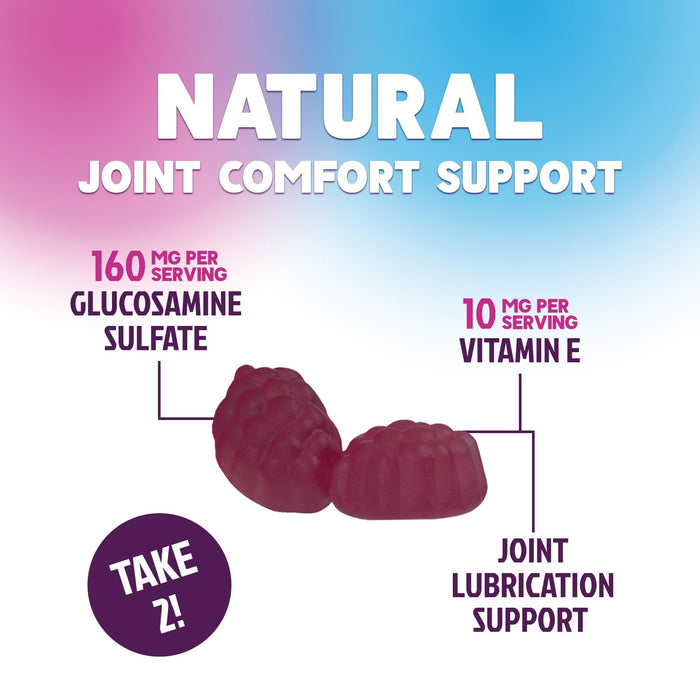 Joint Support Gummies Glucosamine Plus Vitamin E - Nature's Joint Support Supplement for Occasional Discomfort for Back, Knees & Hands - Cartilage & Joint Health & Flexibility Support - 120 Gummies