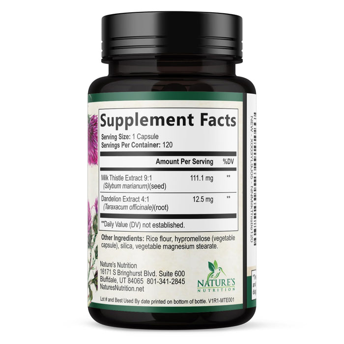 Milk Thistle Extract - Liver Cleanse Detox & Repair Formula with Dandelion Extract 1000mg - Herbal Liver Supplement - Nature's Milk Thistle w/Silymarin Marianum, Supports Liver Health - 120 Capsules