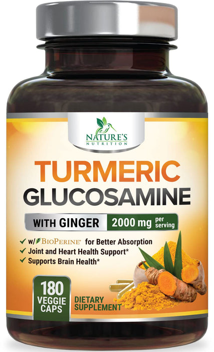 Turmeric Curcumin + Ginger & Black Pepper 2000 mg - 180 Capsules