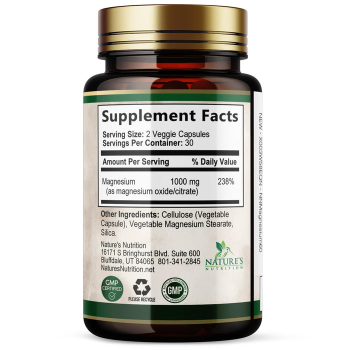 Magnesium 1000 mg - 60 Capsules