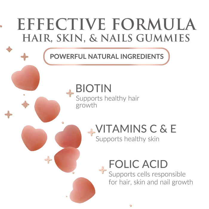 Hair, Skin & Nails Vitamins 5000 mcg - 60 Gummies