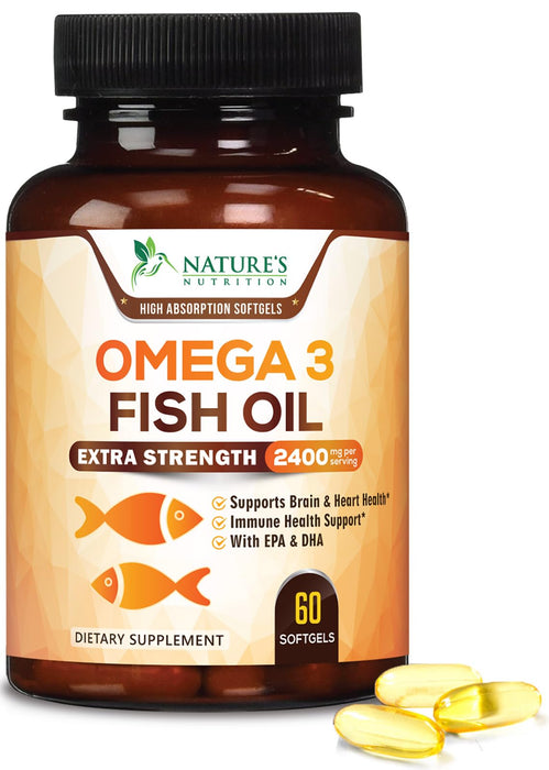 Omega-3 Fish Oil 2400 mg - 60 Softgels