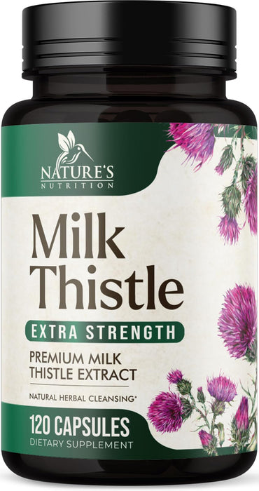 Milk Thistle Extract - Liver Cleanse Detox & Repair Formula with Dandelion Extract 1000mg - Herbal Liver Supplement - Nature's Milk Thistle w/Silymarin Marianum, Supports Liver Health - 120 Capsules