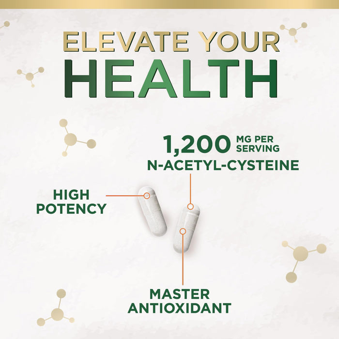 NAC Supplements N-Acetyl L-Cysteine (NAC) 1200 mg - NAC Supplement for Lung Health & Immune Support, Liver Support & Antioxidants, Freefrom N-Acetylcysteine, Gluten Free, Non-GMO