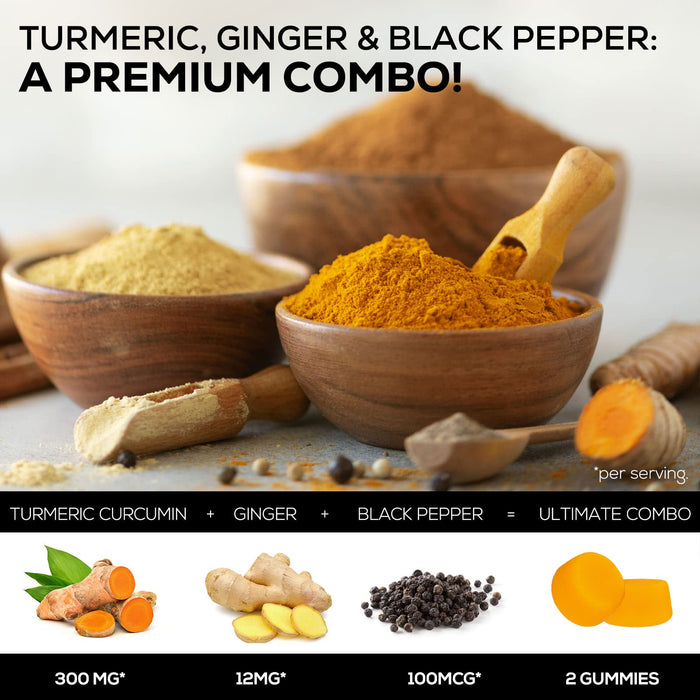 Turmeric Curcumin Gummies - Peach, 120 Gummies