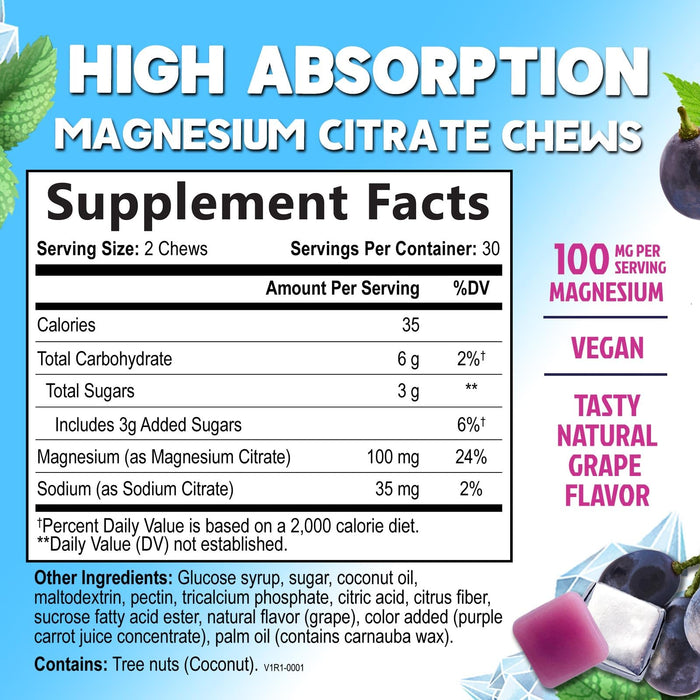 Magnesium Citrate 100 mg - 60 Gummies