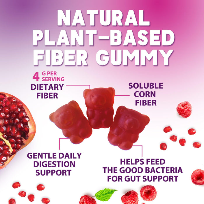 Fiber Gummies 4 g - Raspberry, 60 Gummies