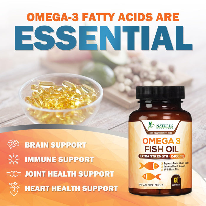 Omega-3 Fish Oil 2400 mg - 60 Softgels