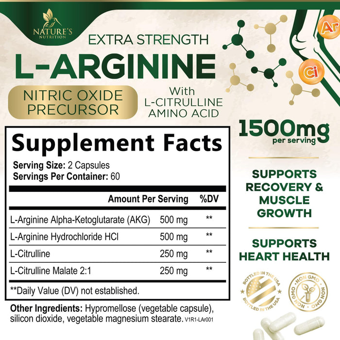 L-Arginine 1000 mg - 120 Capsules