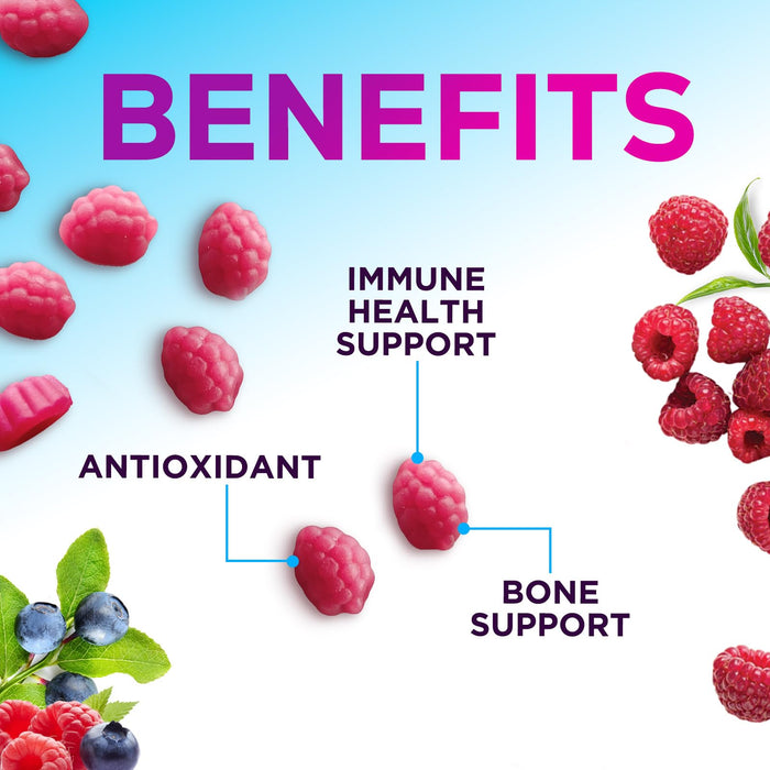 Zinc Gummies 50mg - Bone Skin & Immune Support Health Gummy & Premium Antioxidant Chewable for Adults - High Absorption Vegan, Gluten Free Zinc Supplements Vitamin - Tasty Berry Flavor - 120 Gummies
