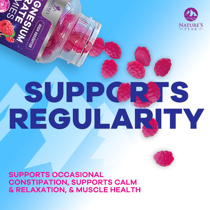Magnesium Gummies Supplement - High Absorption Magnesium Citrate Supplement for Adults & Kids - Nature's Calm Magnesio Gummy Dietary Supplements for Bone, Muscle Health, Heart Support - 120 Gummies