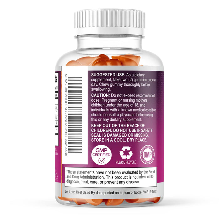 Nature's Nutrition CoQ10 Gummies 100mg – High Absorption Coenzyme Q10 Supplement for Heart Health, Energy & Antioxidant Support – Peach Flavor Gummy, Vegan, Non-GMO, Gluten Free – 60 Count