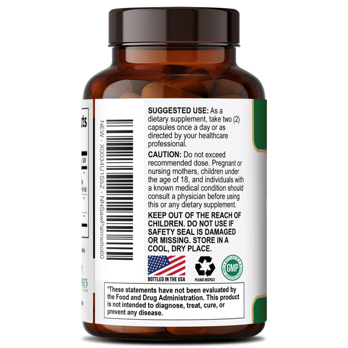 Saw Palmetto for Men 1000MG Prostate Health Supplement - Saw Palmetto Extract Prostate Support Supplement, Prostate Supplements for Men's Health Support, Prostate Urinary Health Support, 60 Capsules
