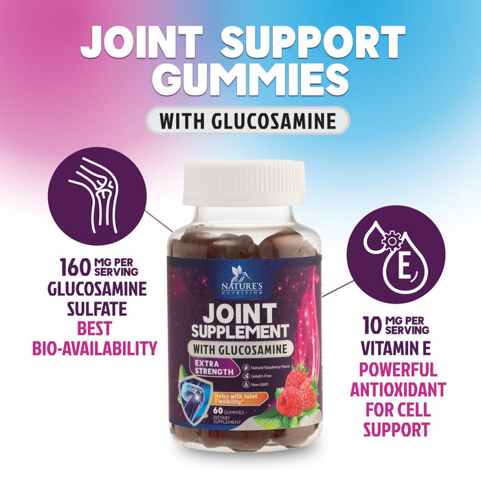 Joint Support Gummies + Glucosamine & Vitamin E - 60 Gummies