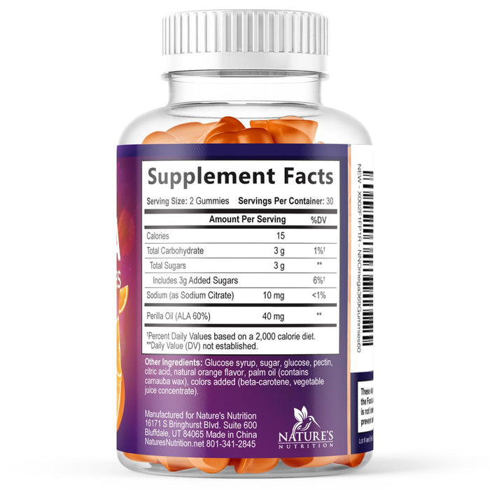 Omega 3 6 9 Vegan Gummies - Triple Strength Omega 3 Supplement Gummy - Essential Oil 369 Heart Support and Brain Support for Women, Men & Pregnant Women, Non-GMO, Orange Flavor - 60 Gummies