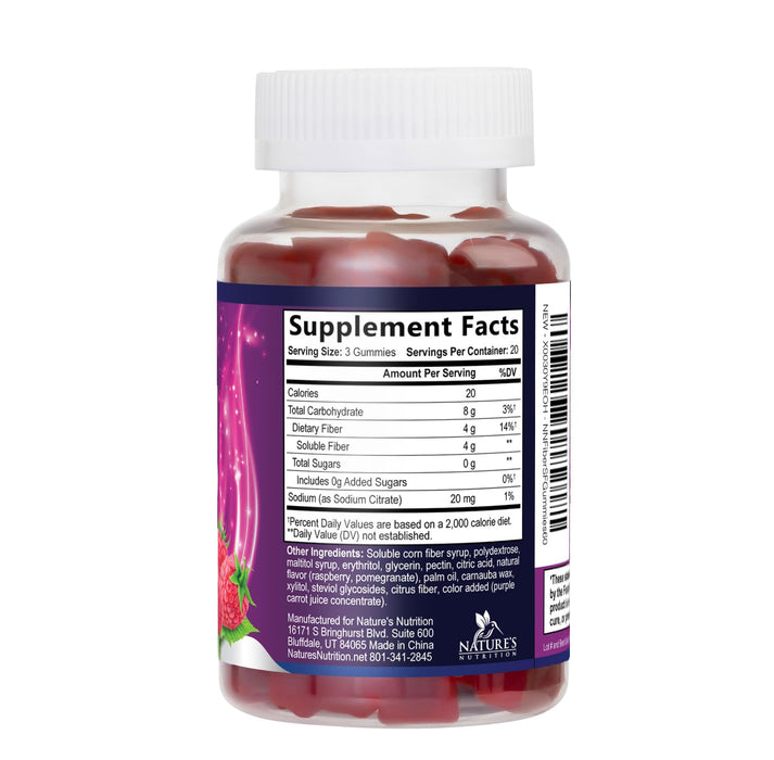 Fiber Gummies 4 g - Raspberry, 60 Gummies
