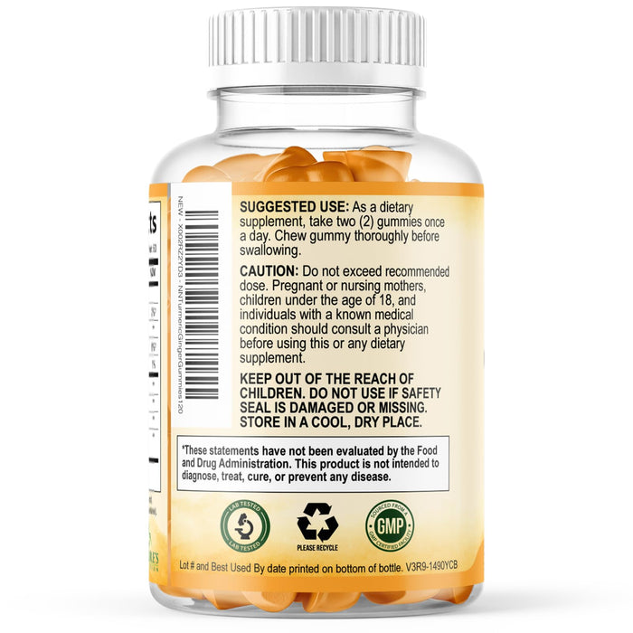 Turmeric Curcumin Gummies - Peach, 120 Gummies