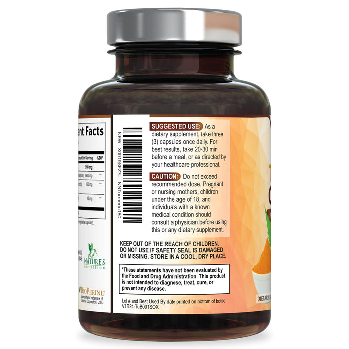 Turmeric Curcumin + Black Pepper 1950 mg - 180 Capsules