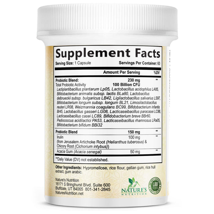 Probiotics for Women Capsules - 100 Billion CFU Prebiotics, Acidophilus Probiotics Supports Immune System Digestive Health, Supports Occasional Constipation & Bloating, Daily Supplement