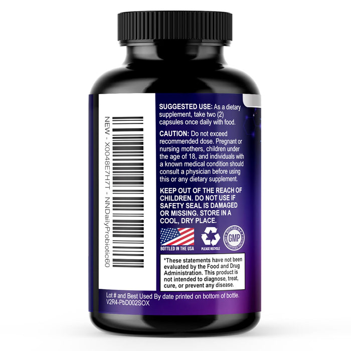 Probiotics for Women & Men 100 Billion CFU - 10 Strains with Lactobacillus, Digestive Gut Health Probiotics & Immune Support Supplement, Supports Occasional Constipation, Gas & Bloating - 60 Capsules
