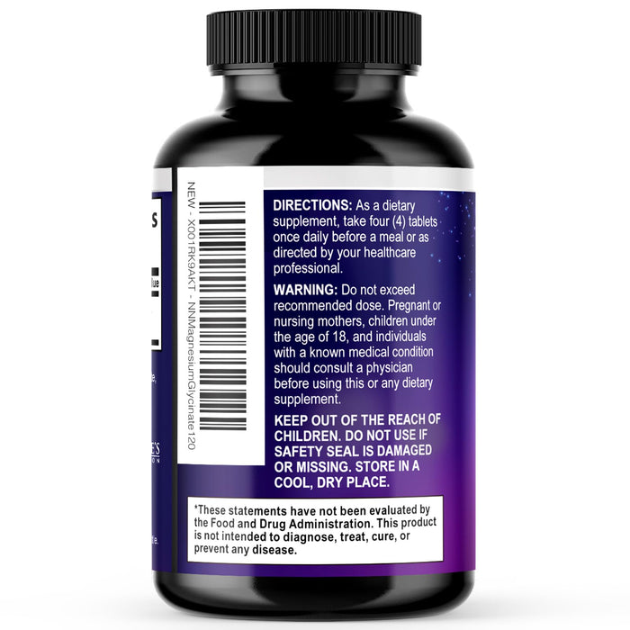 Magnesium Glycinate 500mg - Chelated for Ultra Absorption - Supports Bone, Muscle, Nerves & Heart Health, Nature's Sleep Support, Best Magnesium Supplement Pills for Whole Body Support - 120 Tablets