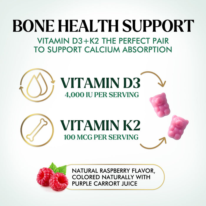 Vitamin D3 + K2 (MK-7) - 60 Gummies