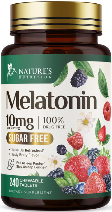 Melatonin 10 mg - Strawberry, 240 Fast-Dissolve Tablets