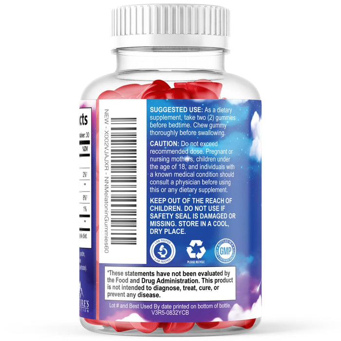 Sleep Gummies with Melatonin - Extra Strength Sleep Gummy, 12 mg Melatonin, Natural Melatonin Gummy, Occasional Sleep Support Supplement for Adults, Vegan, Non-GMO, Gomitas para Dormir - 60 Gummies