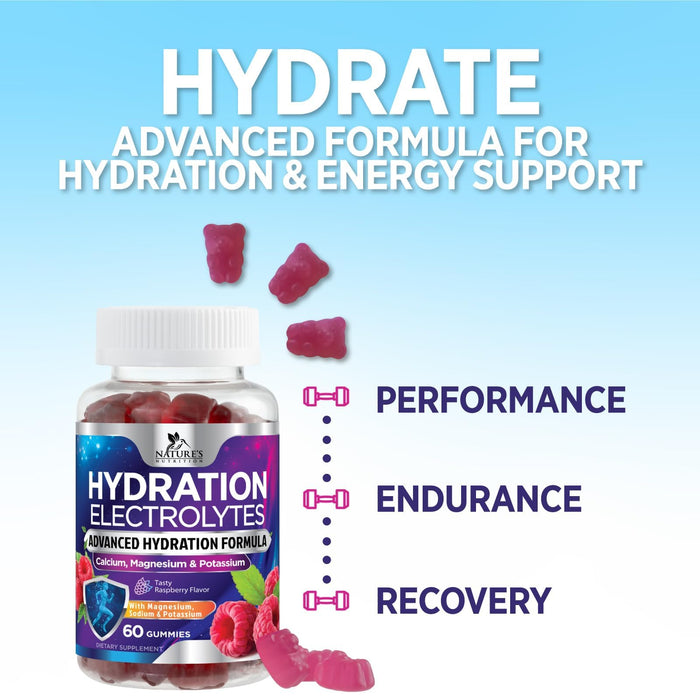 Electrolyte Gummies - Raspberry, 60 Gummies