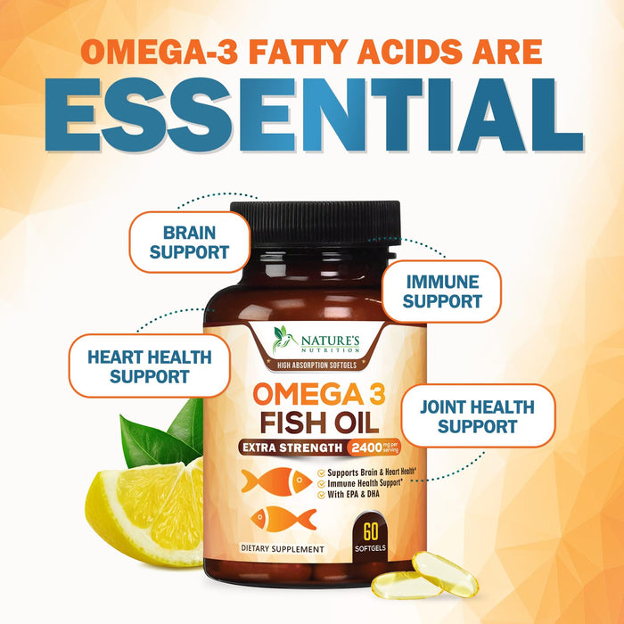 Omega-3 Fish Oil 2400 mg - 60 Softgels