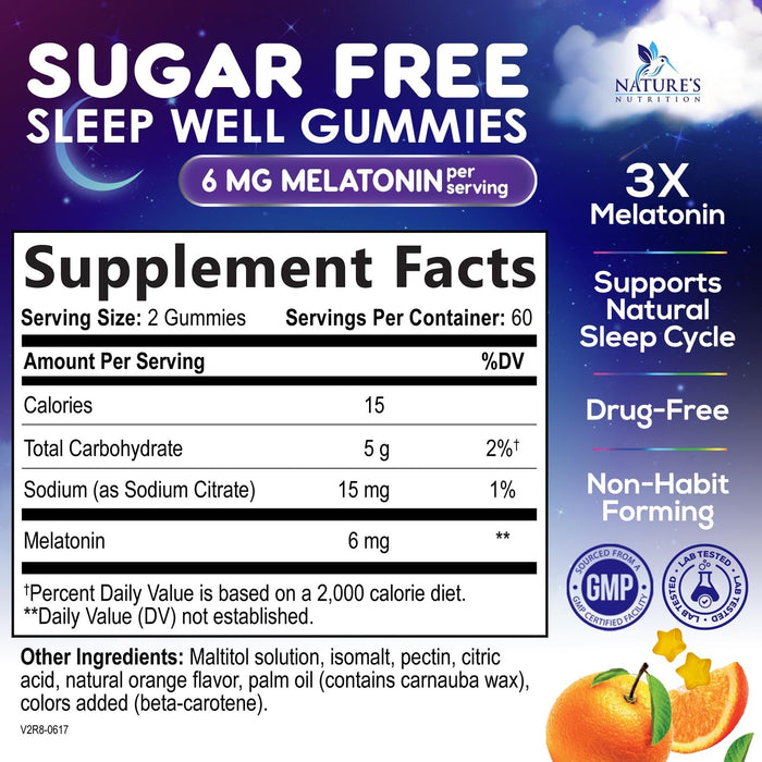 Melatonin Sleep Gummies 6 mg - 120 Gummies