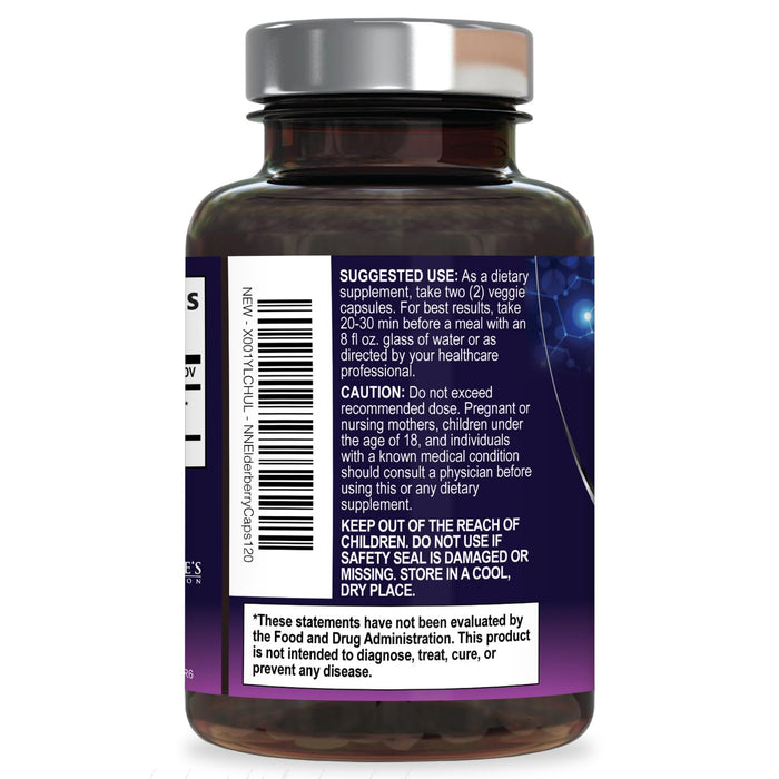 Elderberry Immune Support 1200mg Extract Capsules - Daily Immune Support for Adults with Concentrated Sambucus Black Elderberry Antioxidant - Gluten Free Vitamin, Non-GMO Supplement - 120 Capsules