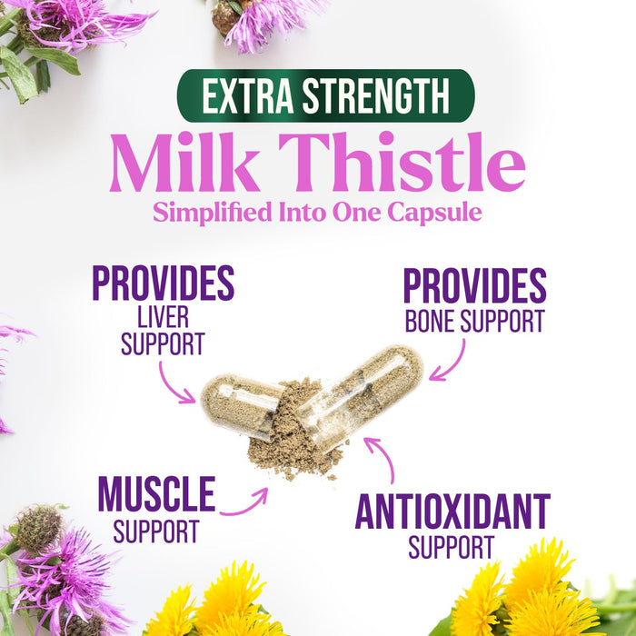 Milk Thistle Extract - Liver Cleanse Detox & Repair Formula with Dandelion Extract 1000mg - Herbal Liver Supplement - Nature's Milk Thistle w/Silymarin Marianum, Supports Liver Health - 120 Capsules