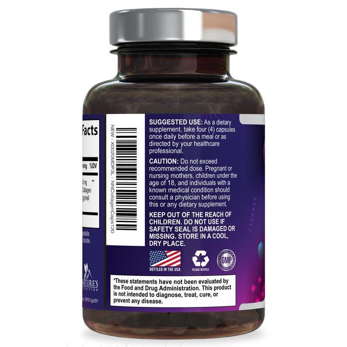 Multi Collagen Peptides Supplement - Hydrolyzed Types I, II, III, V & X Multi Collagen Pills, Hydrolyzed Collagen Peptides Supplements, Hair, Skin, Nail, and Joint Support Supplement, 120 Capsules