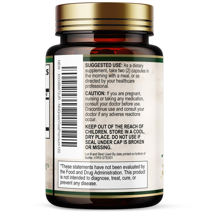 Green Tea Extract Capsules 1000 mg - Standardized 45% EGCG & 98% Polyphenols - 3X Strength Green Tea Pills for Natural Energy - Supports Heart Health, Herbal Supplement, Vegan, Non-GMO - 120 Capsules