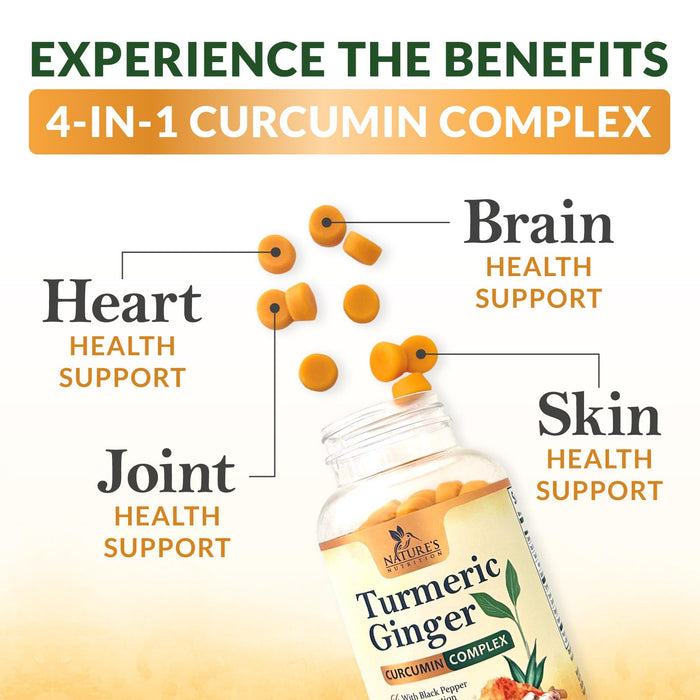 Turmeric Curcumin Gummies - Peach, 60 Gummies