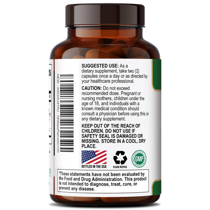 Saw Palmetto for Men 1000MG Prostate Health Supplement - Saw Palmetto Extract Prostate Support Supplement, Prostate Supplements for Men's Health Support, Prostate Urinary Health Support, 120 Capsules