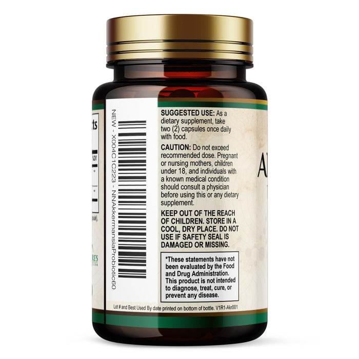 Akkermansia Probiotic Supplement for Women & Men, Akkermansia Muciniphila GLP 1 Probiotics with Prebiotic, 2 Billion AFU, Natural Digestive, Gut Health, & GLP 1 Production Support, 60 Capsules