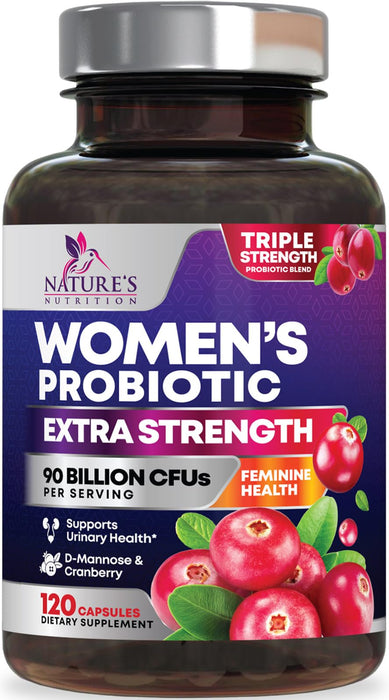 Women's Probiotic + Cranberry & Prebiotics 90 Billion CFU - 120 Capsules