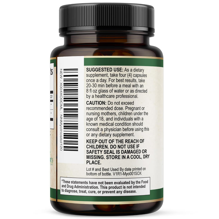 Myo-Inositol & D-Chiro Inositol 1025mg - 40:1 Ideal Ratio for Ovarian Support, Vegan Myo & D Chiro Supplement for Women's Natural Balance and Hormone Support, Vitamin B8, Non-GMO - 120 Capsules