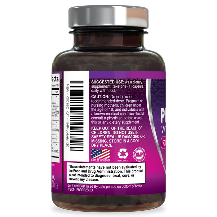 Probiotics 50 Billion CFU per Serving - 10 Strains + Prebiotics - Digestive Health, Gut & Immune Support - Supports Occasional Constipation, Gas & Bloating for Women & Men Shelf Stable - 120 Capsules