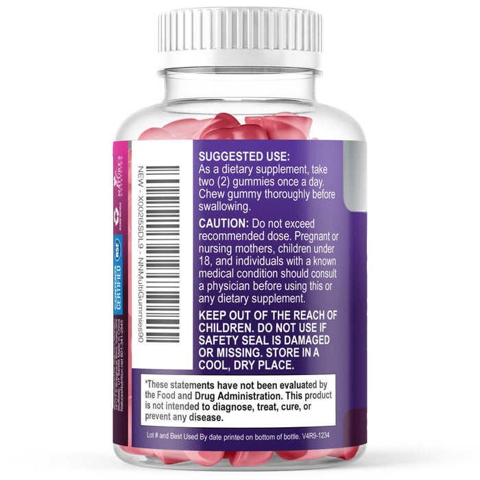 Multivitamin Gummies for Adults, Daily Gummy Vitamins & Minerals for Women & Men, Immune Support Gummy Multivitamins Supplement, Adult Multi VIT Vitamin with Vitamins A, C, D, B12, Zinc - 90 Gummies