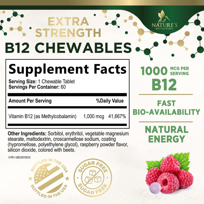 B12 Chewables Supplement Facts