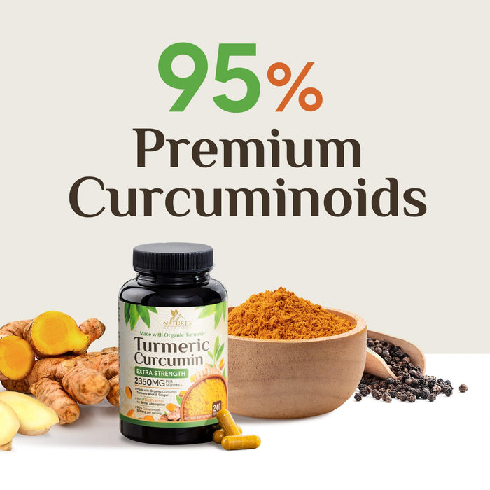 Turmeric Curcumin + Ginger & Black Pepper 1750 mg - 240 Count