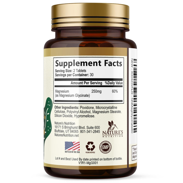 Magnesium Glycinate 250 mg - 60 Count