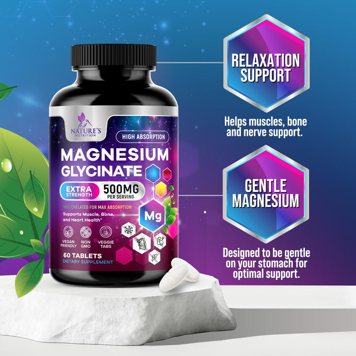 Magnesium Glycinate 500 mg - 60 Tablets